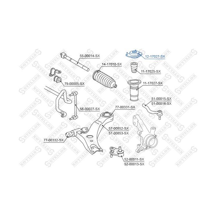 Pakabos statramsčio atraminis guolis STELLOX 12-17027-SX