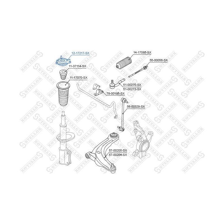 Pakabos statramsčio atraminis guolis STELLOX 12-17217-SX