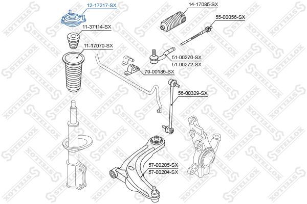 Pakabos statramsčio atraminis guolis STELLOX 12-17217-SX