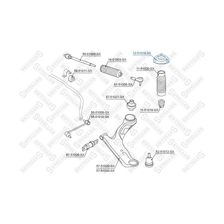 Pakabos statramsčio atraminis guolis STELLOX 12-51014-SX