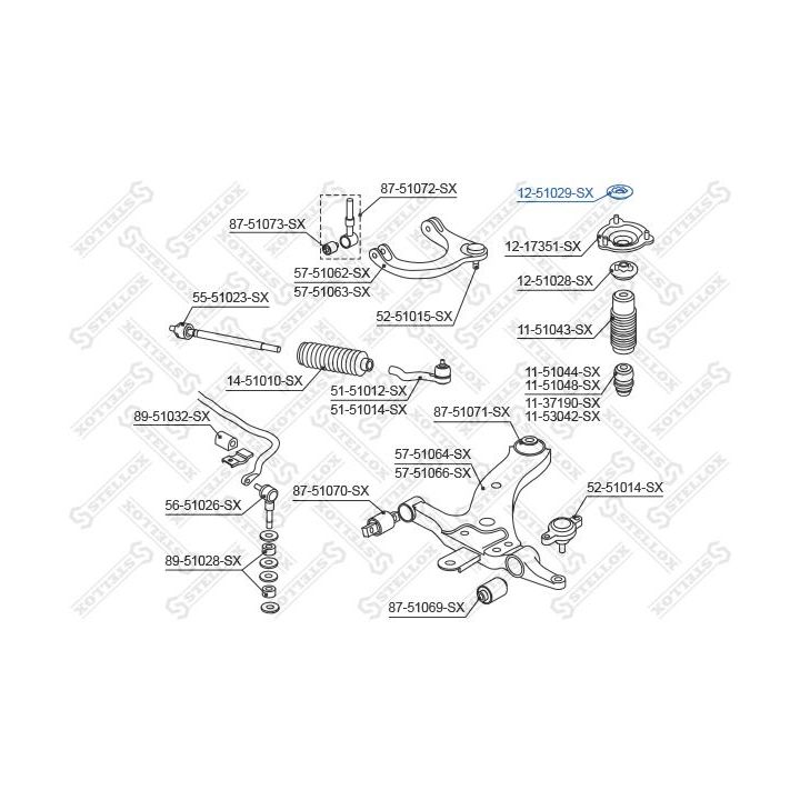 Pakabos statramsčio atraminis guolis STELLOX 12-51029-SX