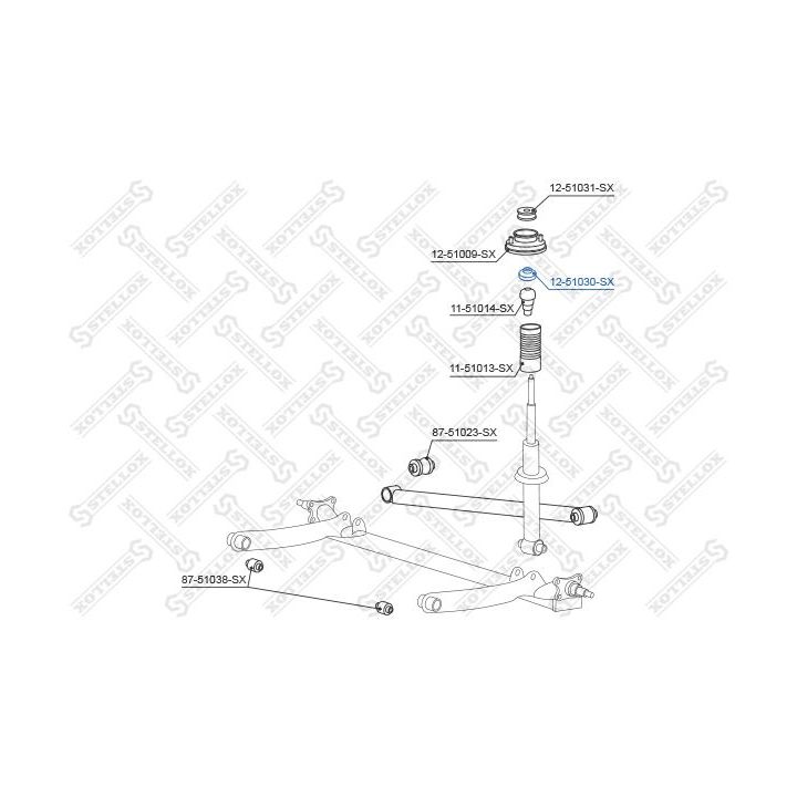 Pakabos statramsčio atraminis guolis STELLOX 12-51030-SX