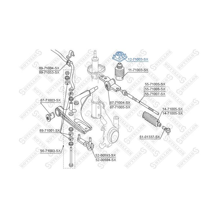 Pakabos statramsčio atraminis guolis STELLOX 12-71003-SX