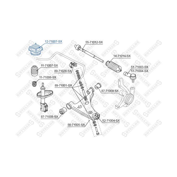 Pakabos statramsčio atraminis guolis STELLOX 12-71007-SX