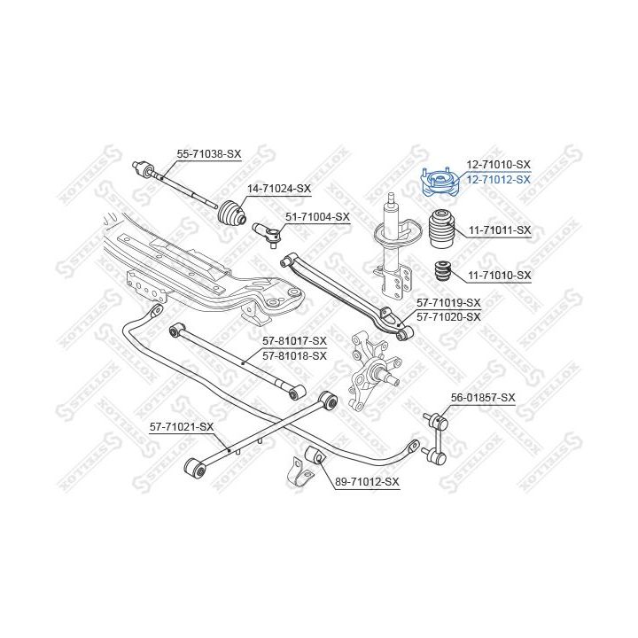 Pakabos statramsčio atraminis guolis STELLOX 12-71012-SX