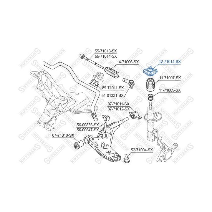 Pakabos statramsčio atraminis guolis STELLOX 12-71014-SX