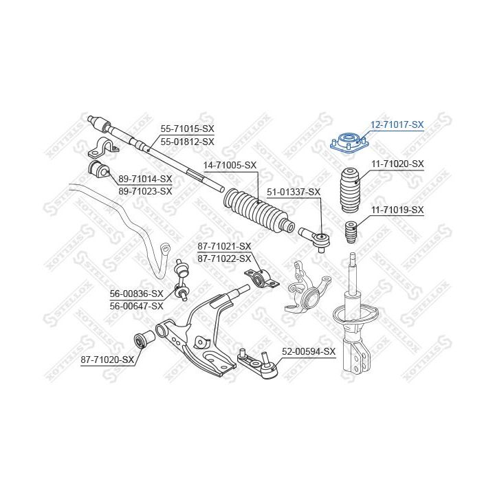 Pakabos statramsčio atraminis guolis STELLOX 12-71017-SX