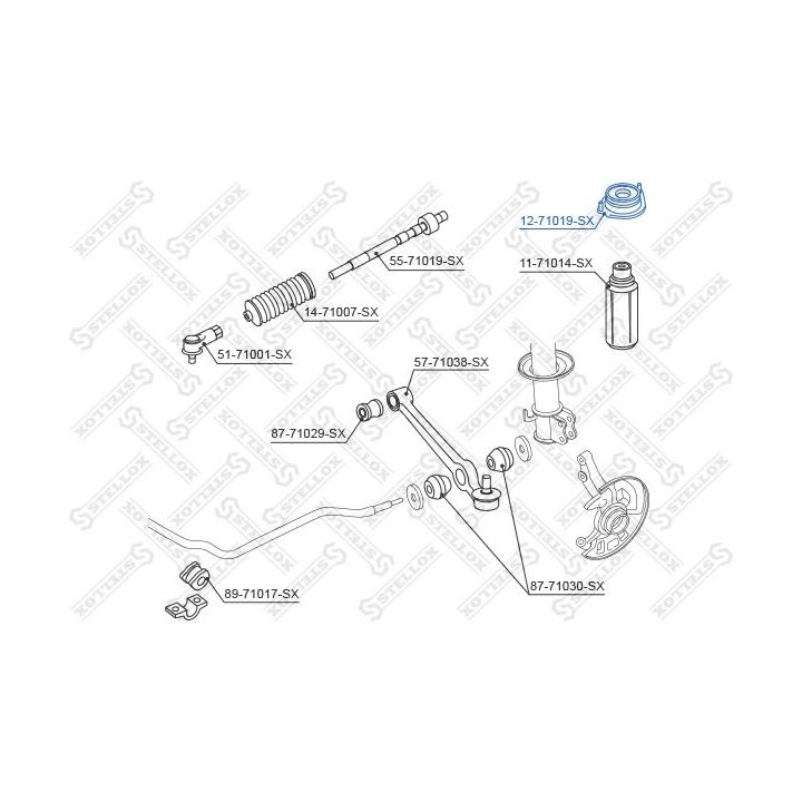Pakabos statramsčio atraminis guolis STELLOX 12-71019-SX