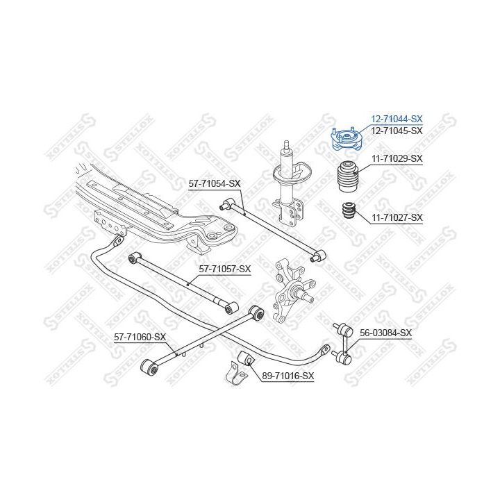 Pakabos statramsčio atraminis guolis STELLOX 12-71044-SX