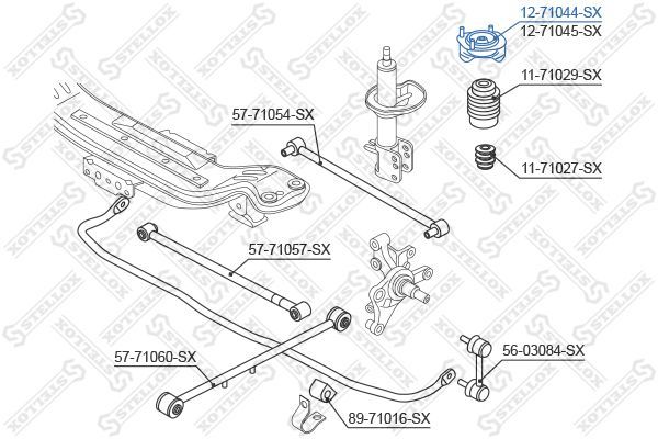 Pakabos statramsčio atraminis guolis STELLOX 12-71044-SX