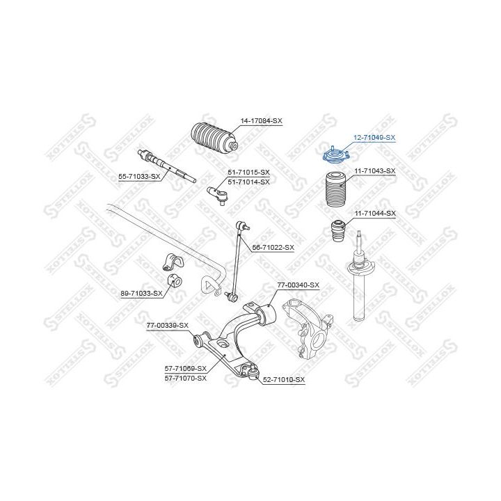 Pakabos statramsčio atraminis guolis STELLOX 12-71049-SX