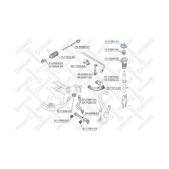 Pakabos statramsčio atraminis guolis STELLOX 12-71051-SX