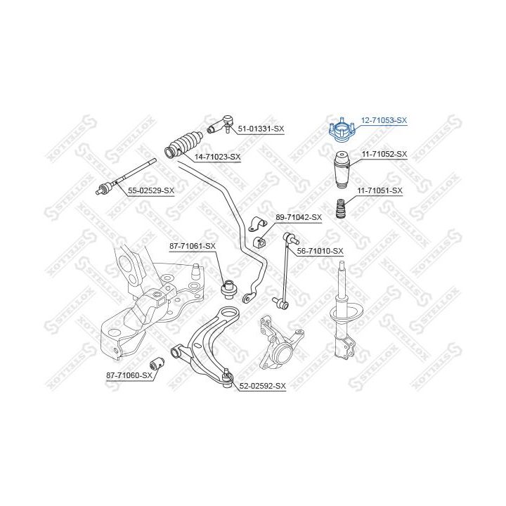 Pakabos statramsčio atraminis guolis STELLOX 12-71053-SX