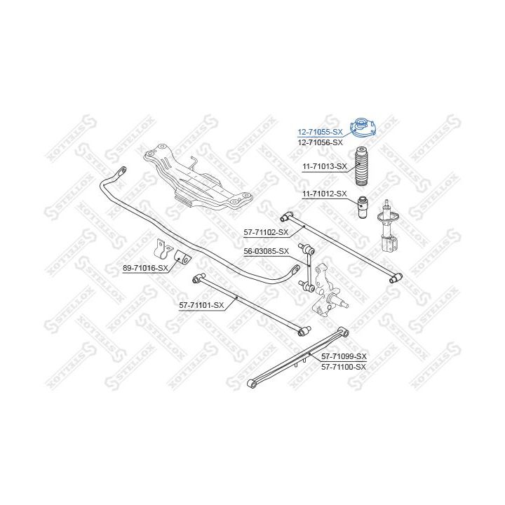 Pakabos statramsčio atraminis guolis STELLOX 12-71055-SX