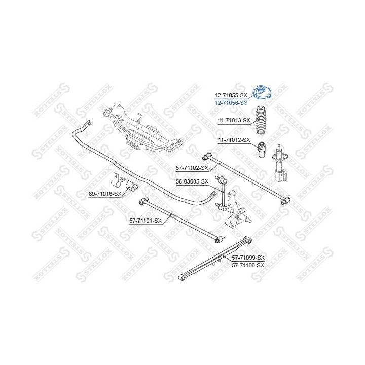 Pakabos statramsčio atraminis guolis STELLOX 12-71056-SX