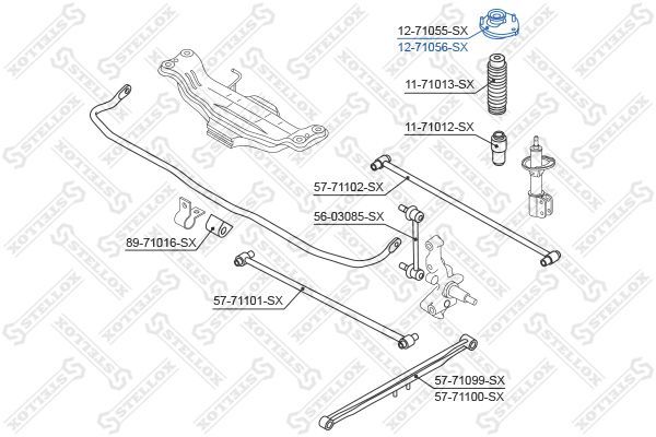 Pakabos statramsčio atraminis guolis STELLOX 12-71056-SX