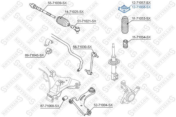 Pakabos statramsčio atraminis guolis STELLOX 12-71058-SX