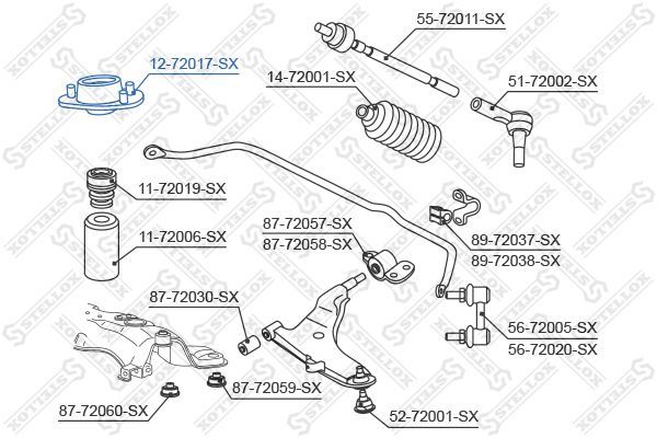 Pakabos statramsčio atraminis guolis STELLOX 12-72017-SX