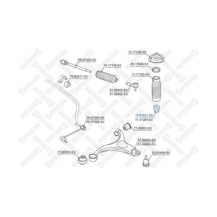 Atraminis buferis, pakaba STELLOX 11-51021-SX