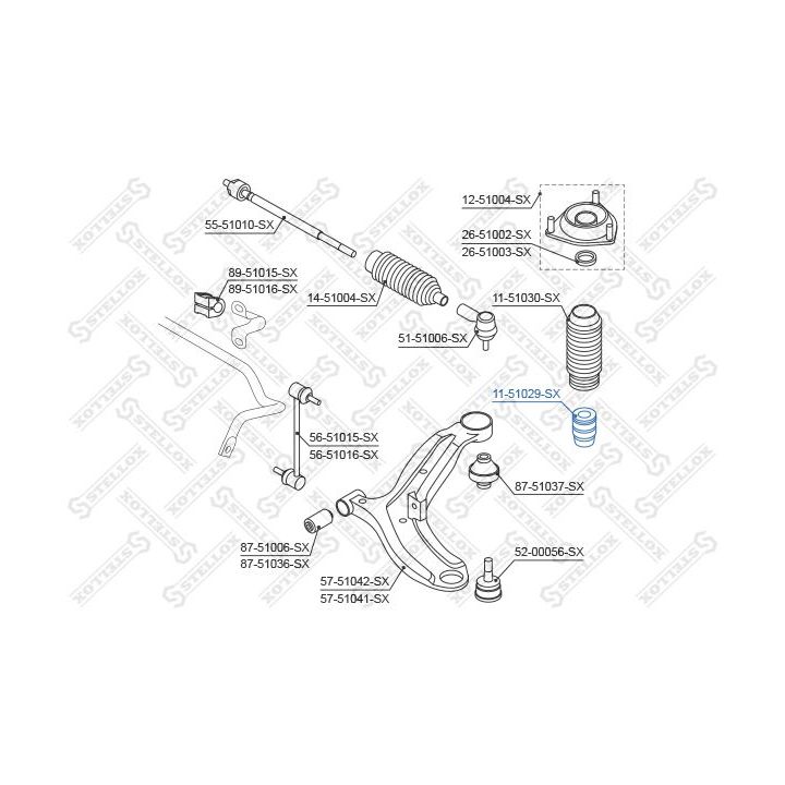 Atraminis buferis, pakaba STELLOX 11-51029-SX