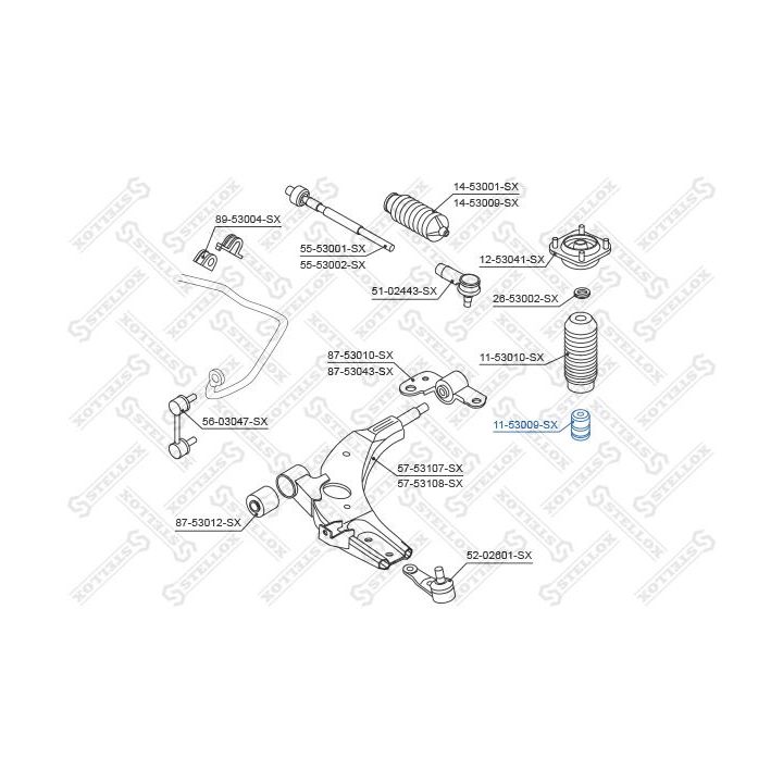 Atraminis buferis, pakaba STELLOX 11-53009-SX