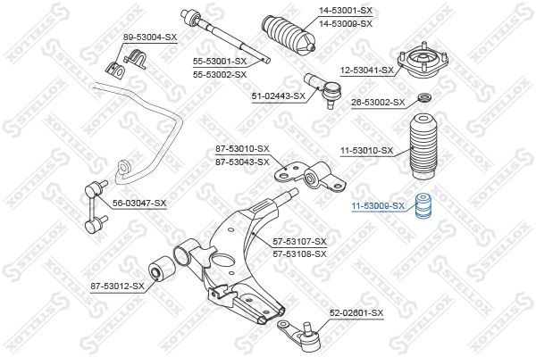 Atraminis buferis, pakaba STELLOX 11-53009-SX
