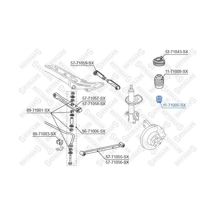 Atraminis buferis, pakaba STELLOX 11-71005-SX