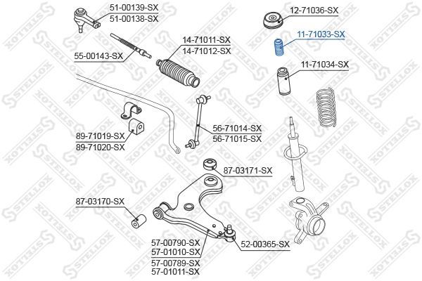 Atraminis buferis, pakaba STELLOX 11-71033-SX