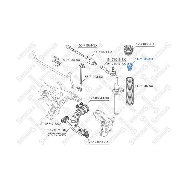 Atraminis buferis, pakaba STELLOX 11-71045-SX