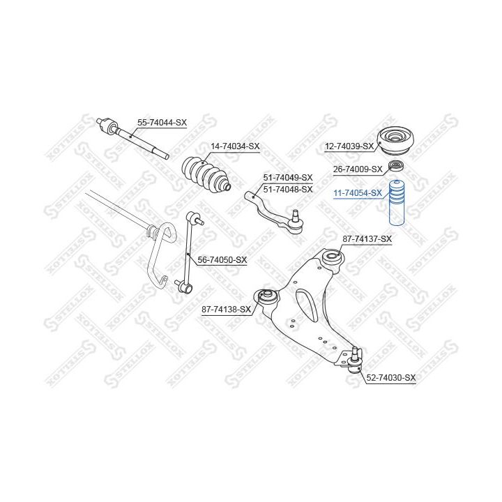 Atraminis buferis, pakaba STELLOX 11-74054-SX