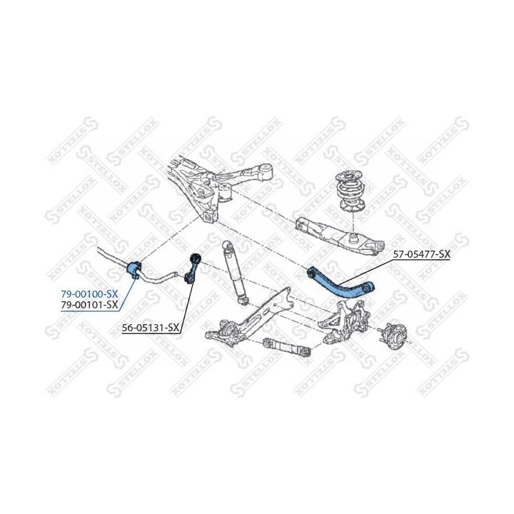 Skersinio stabilizatoriaus įvorių komplektas STELLOX 79-00100-SX