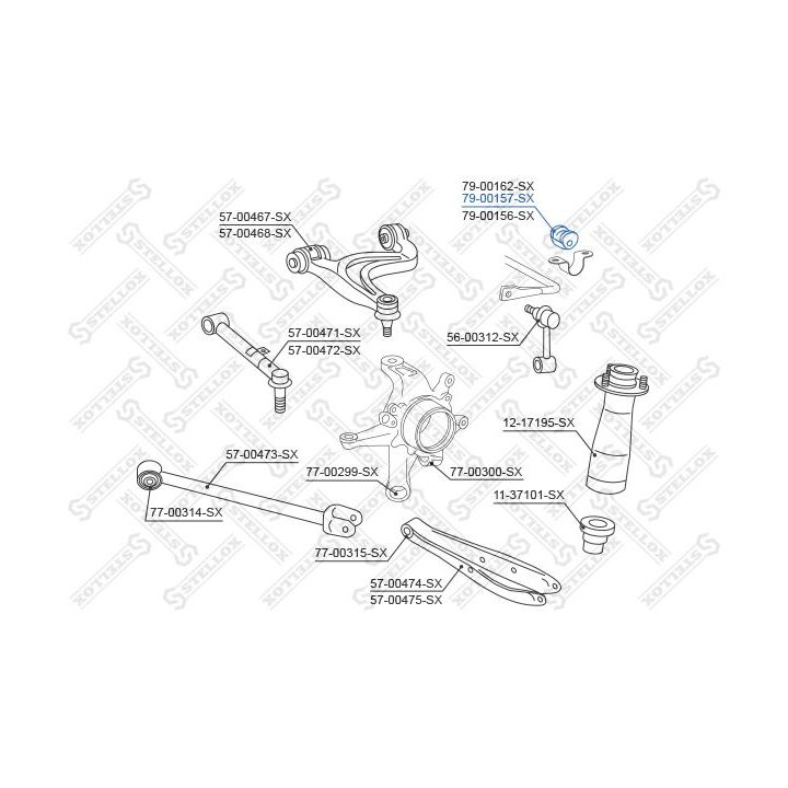 Skersinio stabilizatoriaus įvorių komplektas STELLOX 79-00157-SX