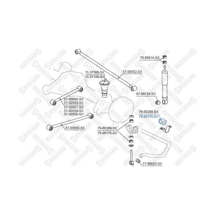 Skersinio stabilizatoriaus įvorių komplektas STELLOX 79-00175-SX