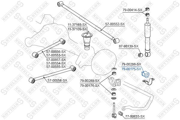 Skersinio stabilizatoriaus įvorių komplektas STELLOX 79-00175-SX