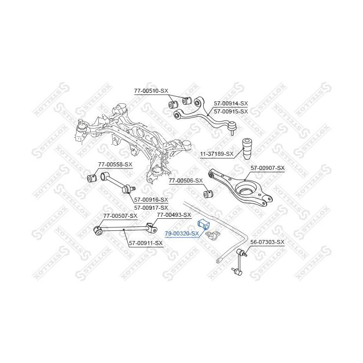 Skersinio stabilizatoriaus įvorių komplektas STELLOX 79-00320-SX