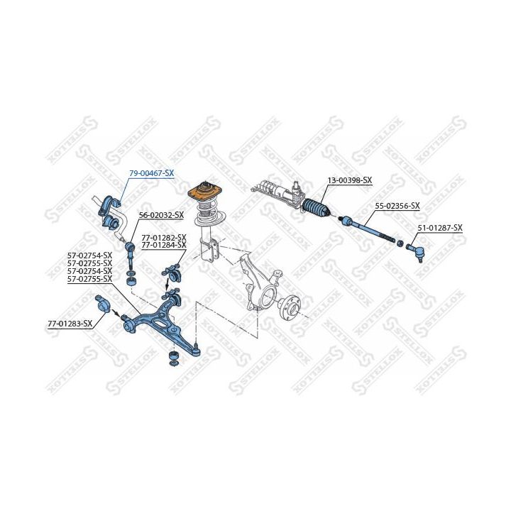 Skersinio stabilizatoriaus įvorių komplektas STELLOX 79-00467-SX
