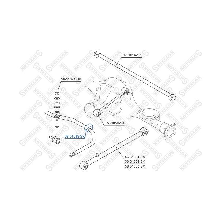 Skersinio stabilizatoriaus įvorių komplektas STELLOX 89-51019-SX