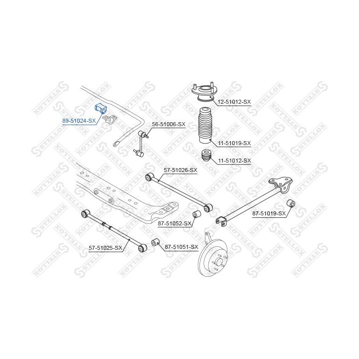 Skersinio stabilizatoriaus įvorių komplektas STELLOX 89-51024-SX