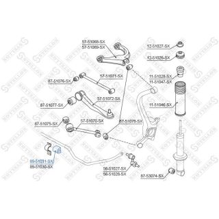 Skersinio stabilizatoriaus įvorių komplektas STELLOX 89-51031-SX