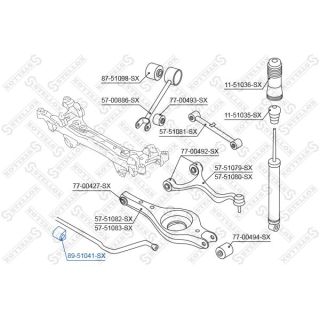 Skersinio stabilizatoriaus įvorių komplektas STELLOX 89-51041-SX