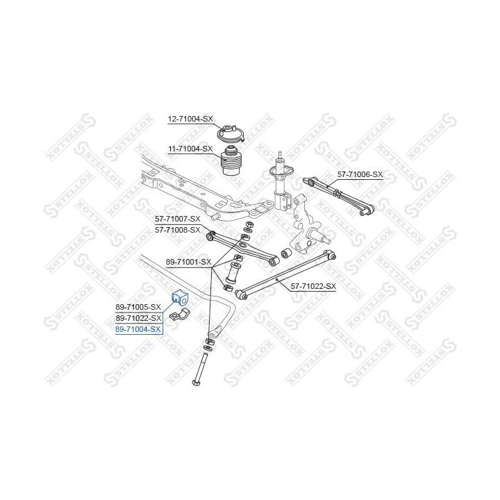 Skersinio stabilizatoriaus įvorių komplektas STELLOX 89-71004-SX