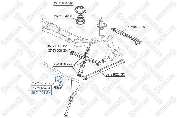Skersinio stabilizatoriaus įvorių komplektas STELLOX 89-71004-SX
