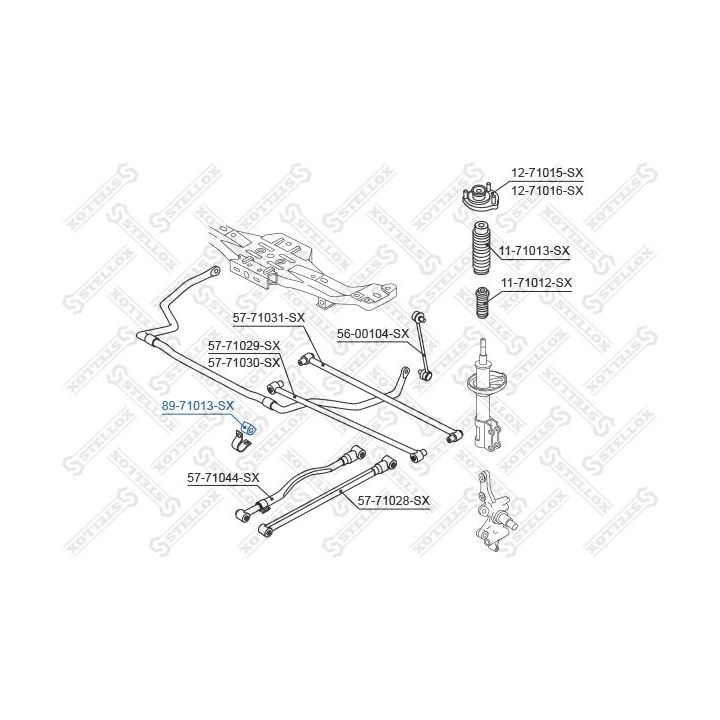 Skersinio stabilizatoriaus įvorių komplektas STELLOX 89-71013-SX