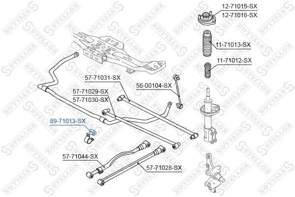 Skersinio stabilizatoriaus įvorių komplektas STELLOX 89-71013-SX