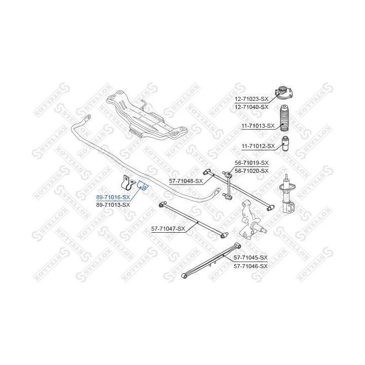Skersinio stabilizatoriaus įvorių komplektas STELLOX 89-71016-SX