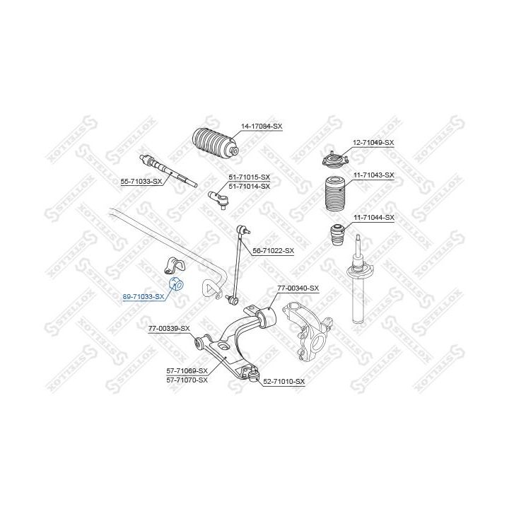 Skersinio stabilizatoriaus įvorių komplektas STELLOX 89-71033-SX