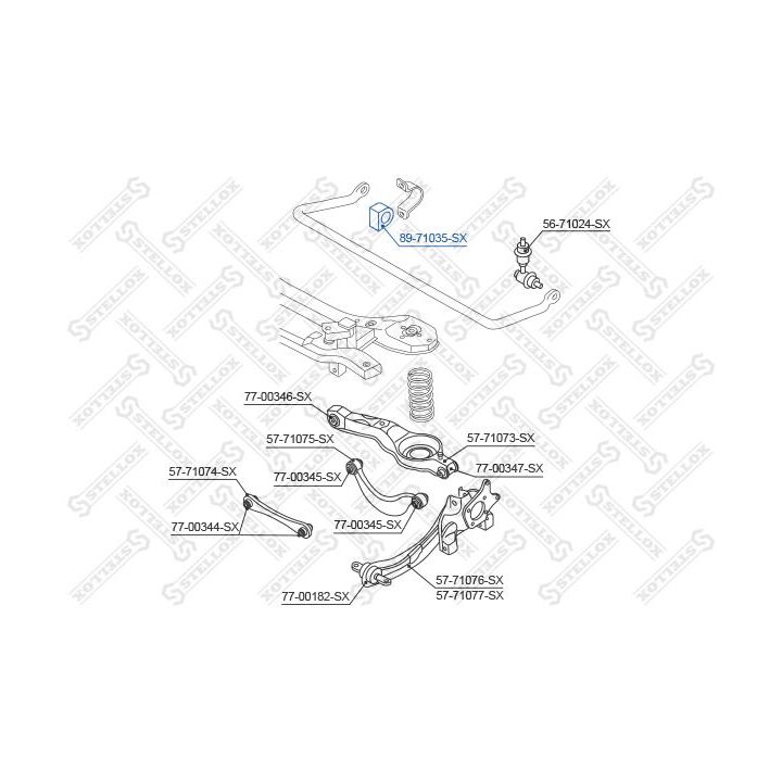 Skersinio stabilizatoriaus įvorių komplektas STELLOX 89-71035-SX