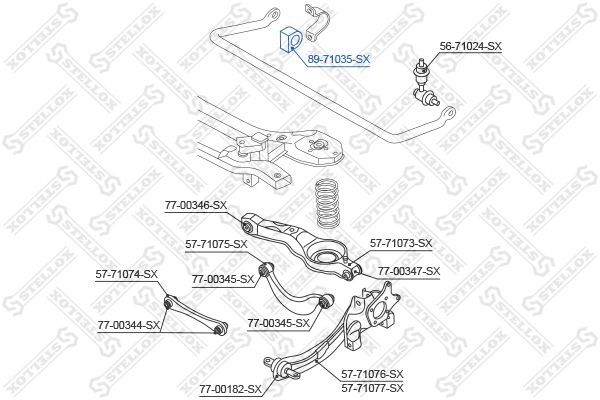 Skersinio stabilizatoriaus įvorių komplektas STELLOX 89-71035-SX