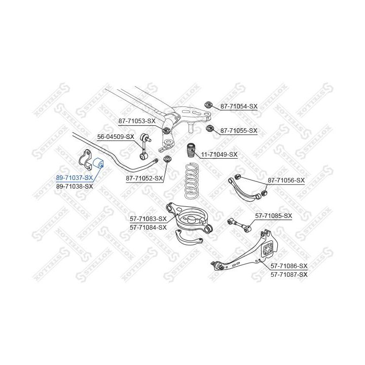 Skersinio stabilizatoriaus įvorių komplektas STELLOX 89-71037-SX
