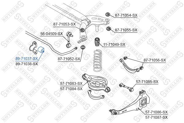 Skersinio stabilizatoriaus įvorių komplektas STELLOX 89-71037-SX